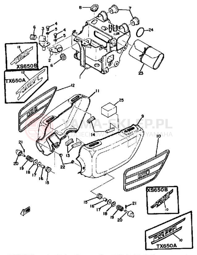 Schemat "Tylny błotnik" do Yamaha XS650C