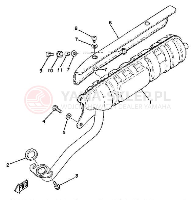 Schemat "Wydech końcowy" do Yamaha QT50F