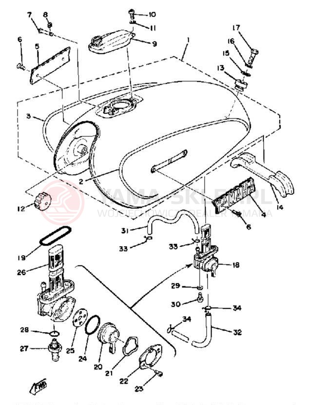 Schemat "zbiornik paliwa" do Yamaha XS400_2F