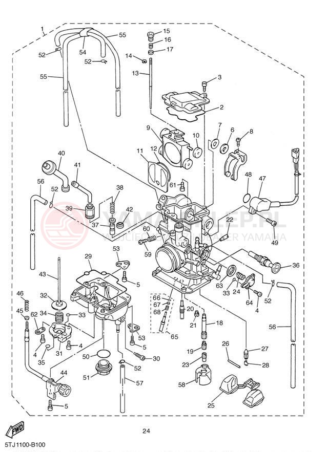 Schemat "Gaźnik" do Yamaha WR250F WR250FR