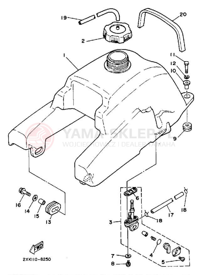 Schemat "zbiornik paliwa" do Yamaha WARRIOR YFM350XU