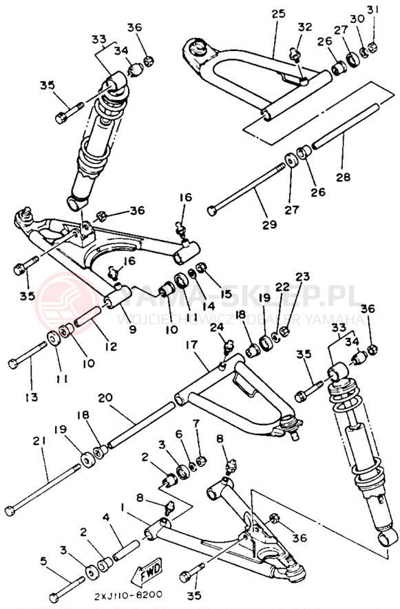Schemat "Koło przód" do Yamaha BLASTER YFS200D_MN