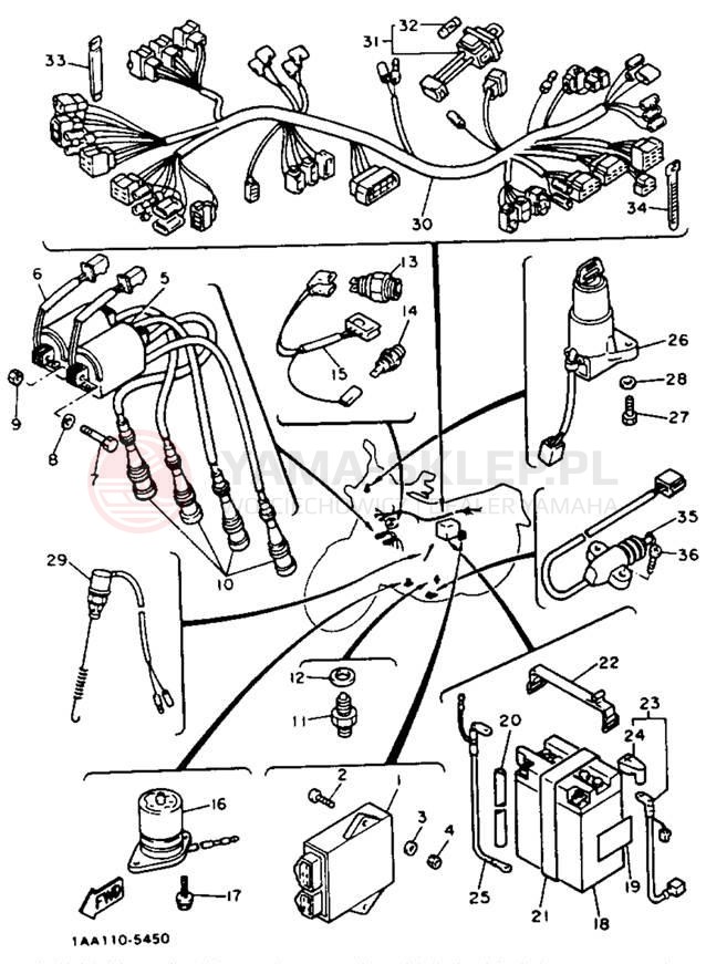 Schemat "układ elektryczny" do Yamaha MAXIM X XJ700XNC/XJ700XN