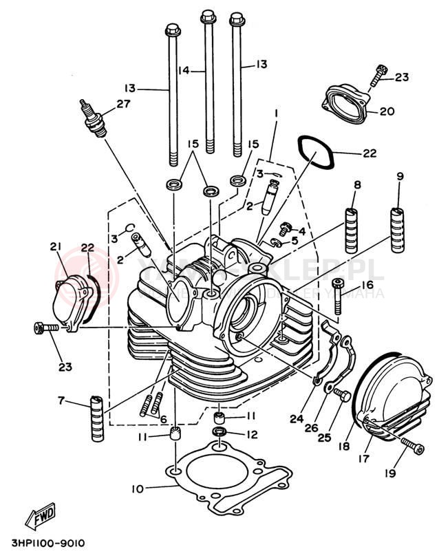 Schemat "głowica" do Yamaha BIG BEAR 4WD YFM350FWF