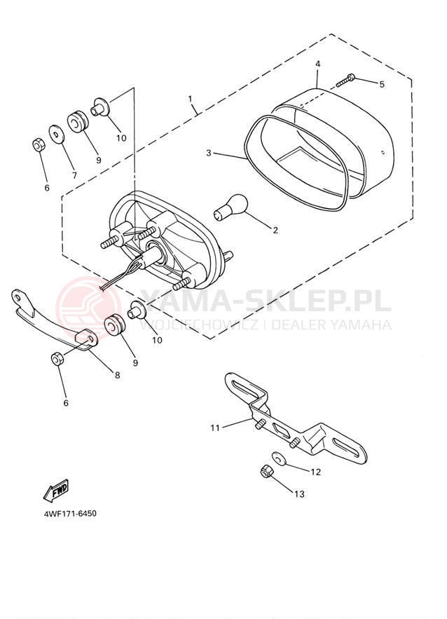 Schemat "lampa tył" do Yamaha YZF600R YZF600RM/YZF600RMC
