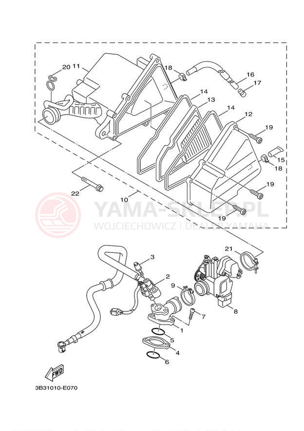Schemat "Wtrysk paliwa" do Yamaha C3 XF50XR/XF50XW/XF50XL