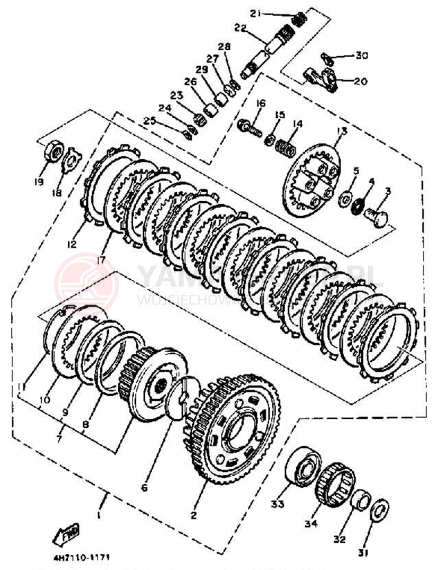 Schemat "sprzęgło" do Yamaha XJ650K