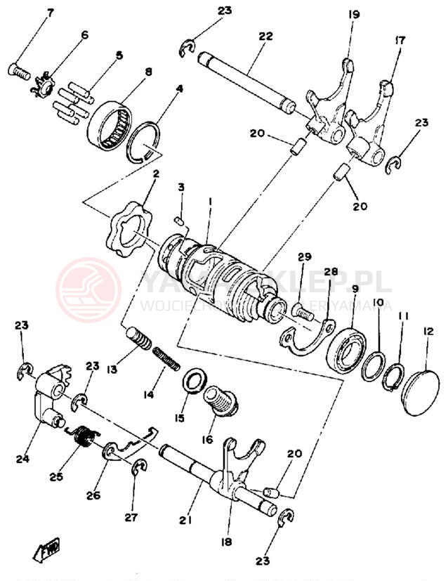 Schemat "Wodziki, automat" do Yamaha YZ400F