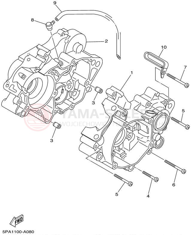 Schemat "Obudowa silnika" do Yamaha YZ85 YZ85P