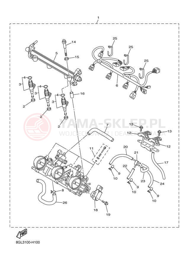 Schemat "Wtrysk paliwa" do Yamaha FX NYTRO FX10DL