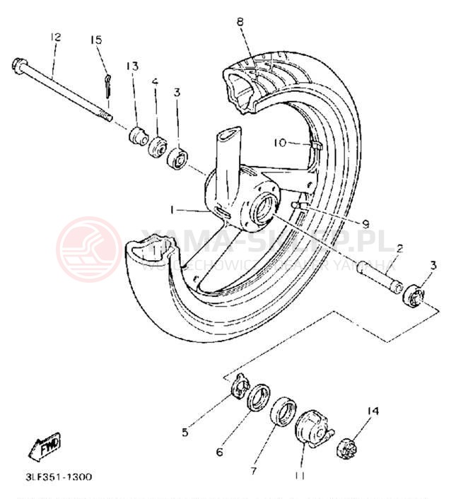 Schemat "Koło przód" do Yamaha FZR1000D/FZR1000DC