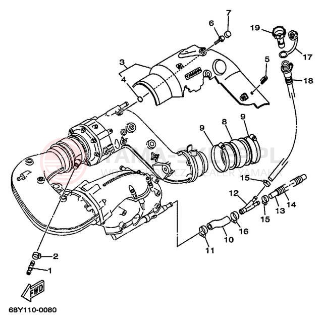 Schemat "Wydech końcowy" do Yamaha XR1800 XRT1200Y