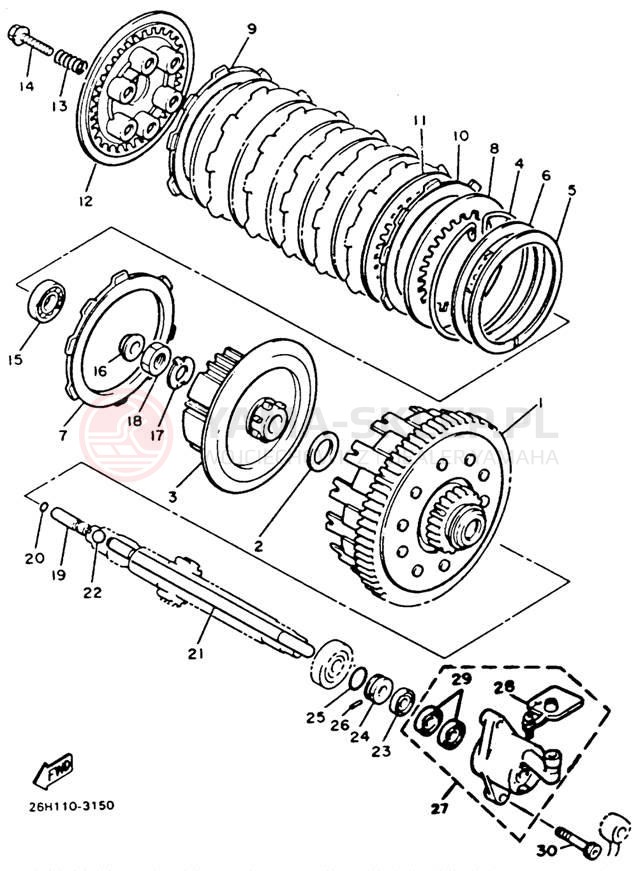 Schemat "sprzęgło" do Yamaha XVZ12TDK
