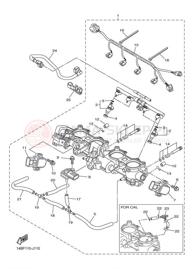 Schemat "Wtrysk paliwa" do Yamaha YZFR1 LE YZFR1LEZ/YZFR1LEZC