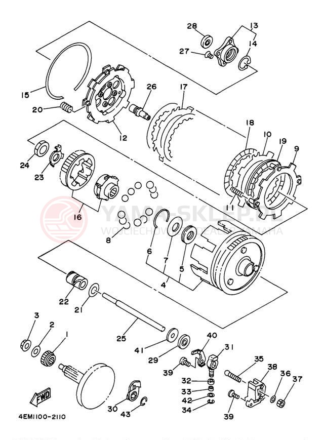 Schemat "sprzęgło" do Yamaha BADGER YFM80J