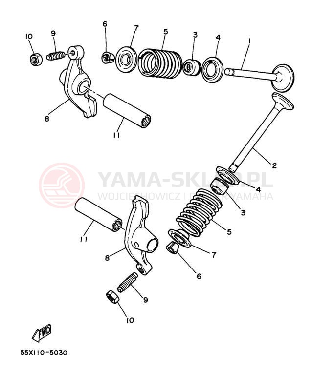 Schemat "zawory" do Yamaha BADGER YFM80J