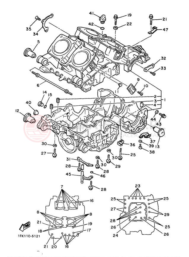 Schemat "Obudowa silnika" do Yamaha V-MAX 1200 VMX12JC/VMX12J
