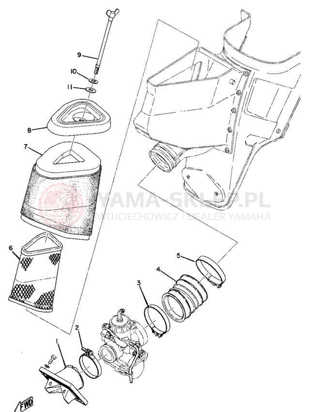 Schemat "Wtrysk paliwa" do Yamaha MX250/MX360