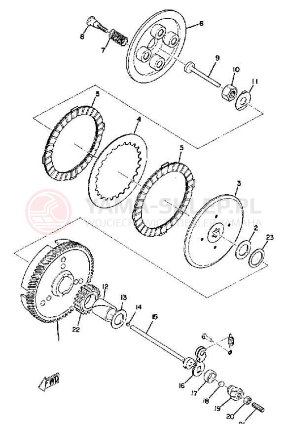 Schemat "sprzęgło" do Yamaha JT1/JT1L