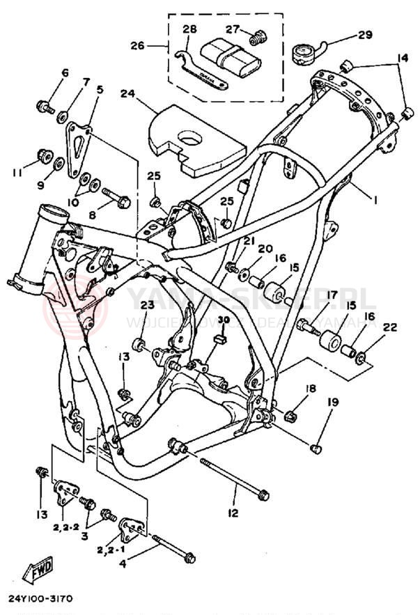 Schemat "Rama " do Yamaha YZ250K
