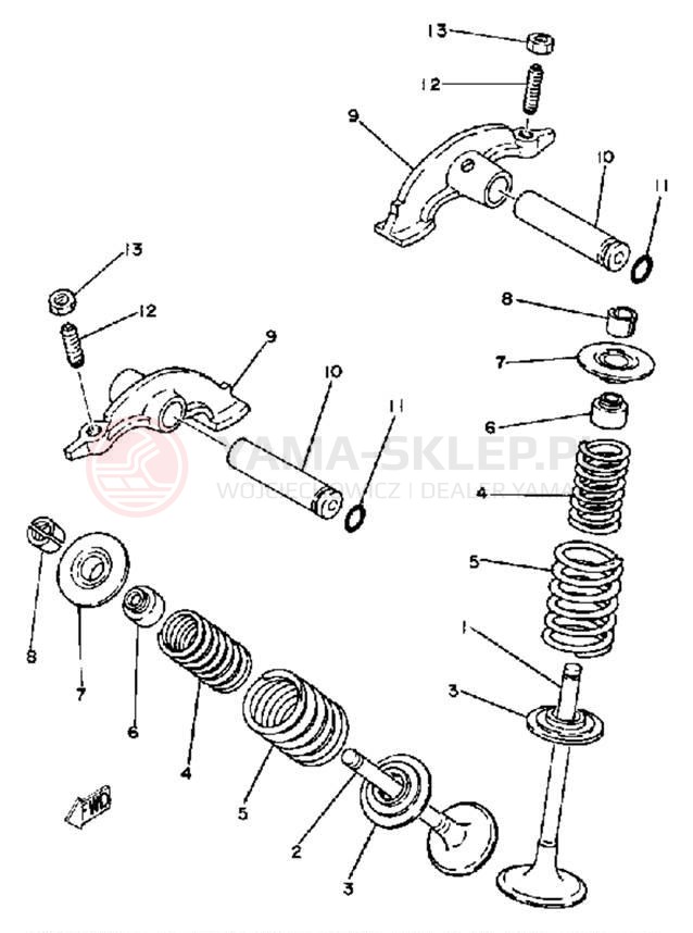 Schemat "zawory" do Yamaha SR250H