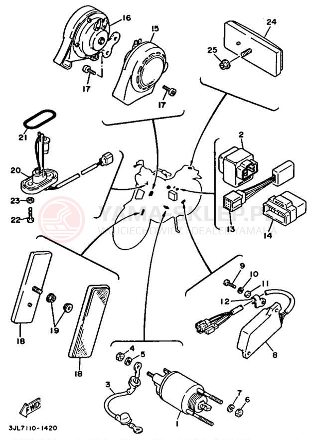 Schemat "układ elektryczny" do Yamaha VIRAGO 750 XV750B/XV750BC