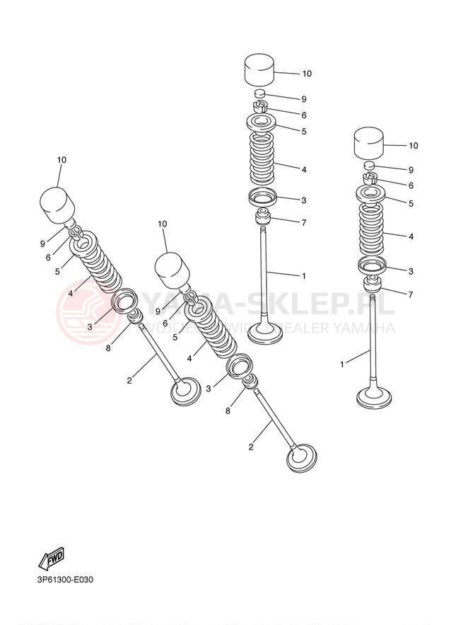Schemat "zawory" do Yamaha FJR 1300A FJR13AYB/FJR13AYCB