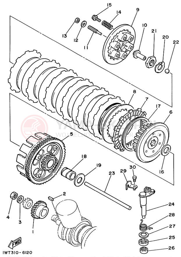 Schemat "sprzęgło" do Yamaha BANSHEE YFZ350L