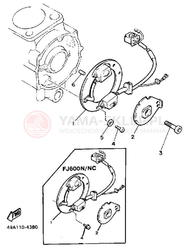 Schemat "Układ zapłonowy" do Yamaha FJ600NC/FJ600N