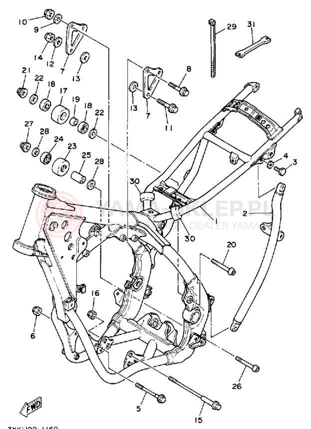 Schemat "rama" do Yamaha YZ250D1