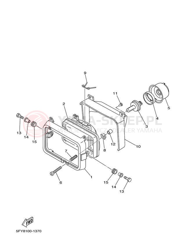 Schemat "Lampa przód" do Yamaha TW200 TW200T1C/TW200T1