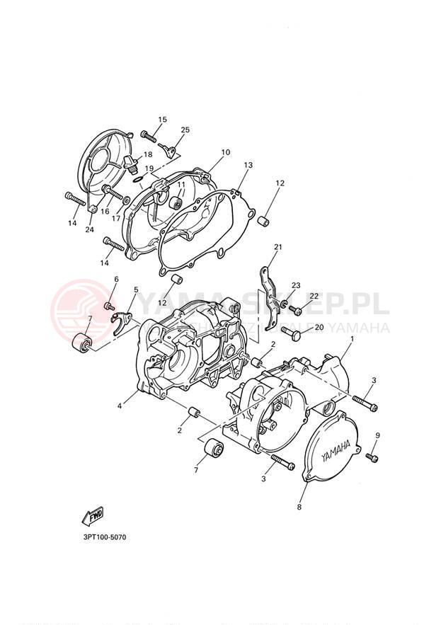 Schemat "Obudowa silnika" do Yamaha PW50 PW50T1