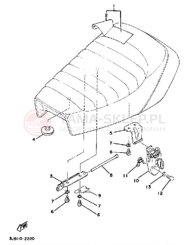 Schemat "siedzenie" do Yamaha DT80J