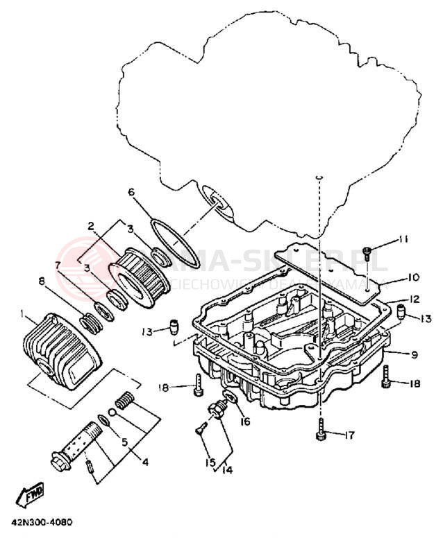 Schemat "Filtr oleju" do Yamaha MAXIM X XJ700XS/XJ700XSC