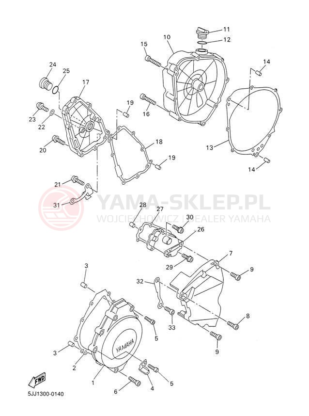 Schemat "Pokrywa silnika" do Yamaha R1 YZFR1M/YZFR1MC