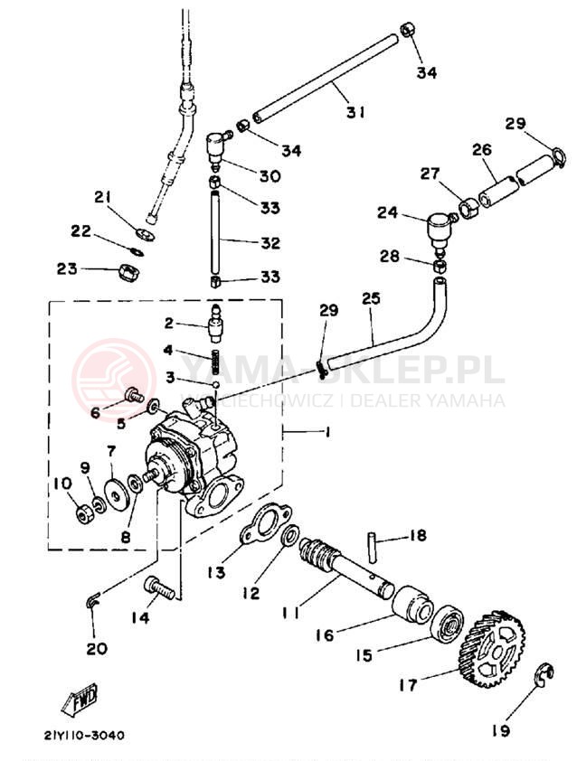 Schemat "Pompa olejowa" do Yamaha YT125L