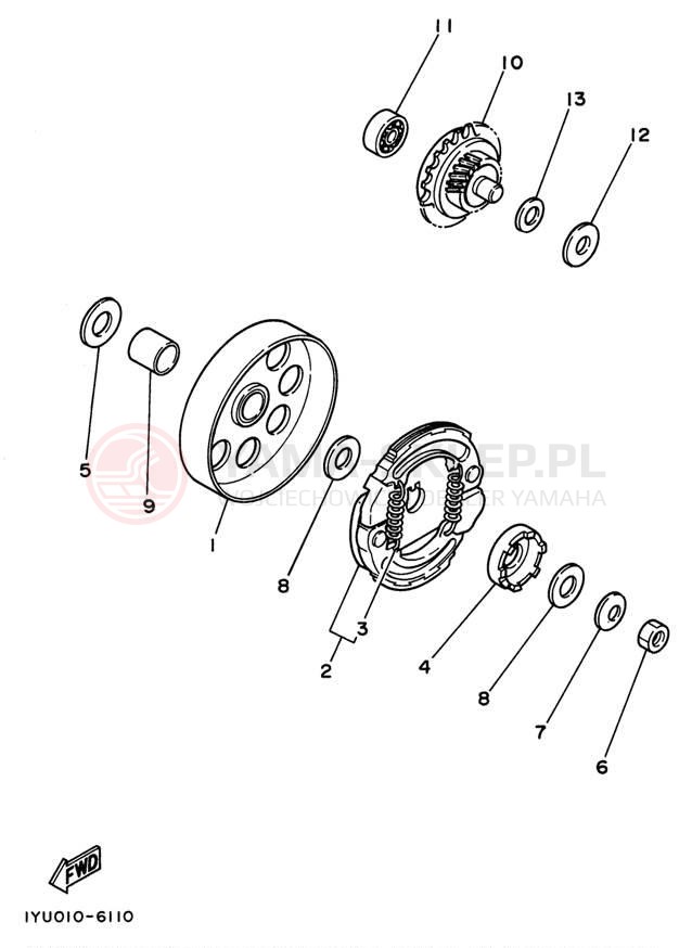 Schemat "sprzęgło" do Yamaha RAZZ SH50L