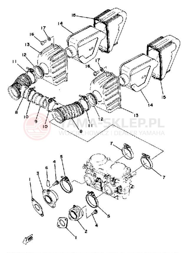 Schemat "Wtrysk paliwa" do Yamaha XS400-2E