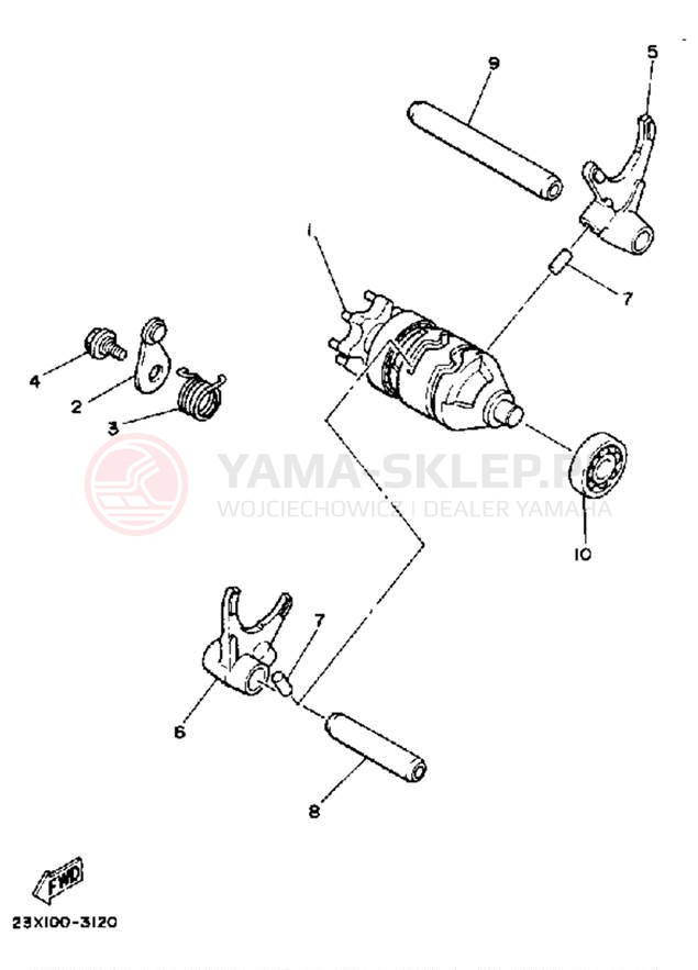 Schemat "Wodziki, automat" do Yamaha YZ490L