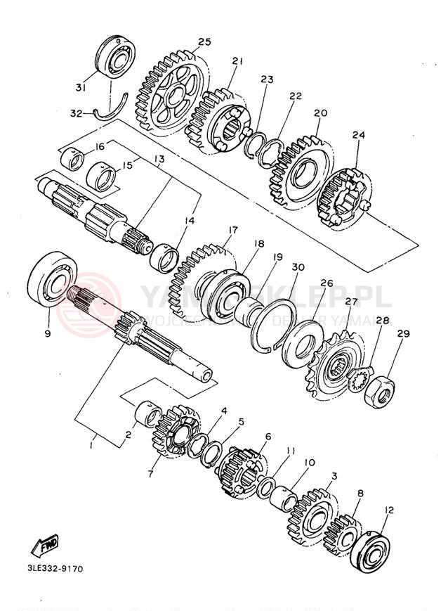 Schemat "Skrzynia biegów " do Yamaha YZF1000RJC/YZF1000RJ