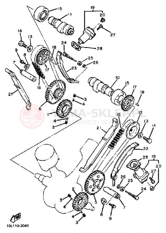 Schemat "Rozrząd - łańcuszek" do Yamaha XV920MK