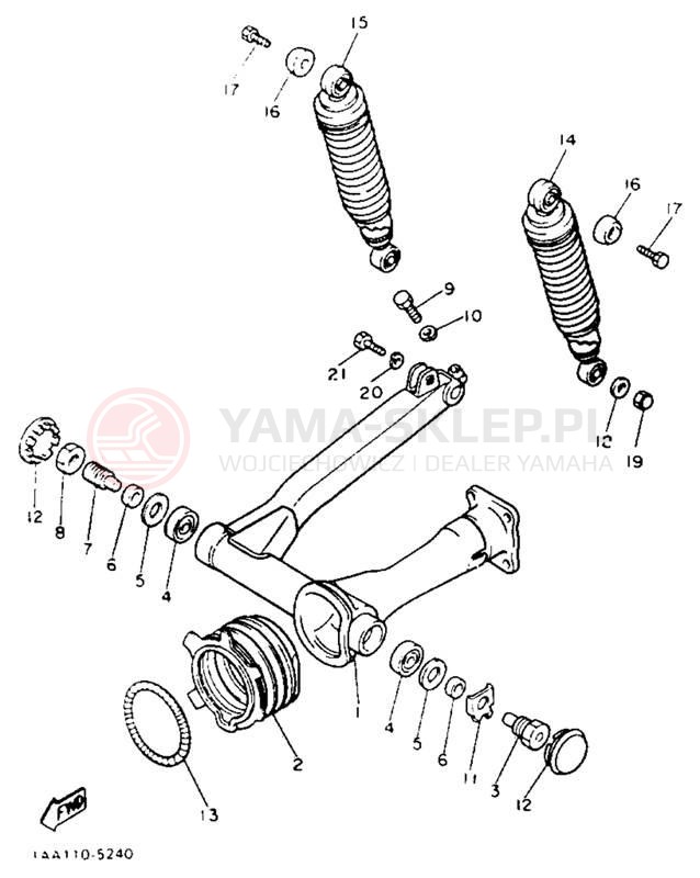 Schemat "wahacz, zawieszenie tył" do Yamaha MAXIM X XJ700XNC/XJ700XN