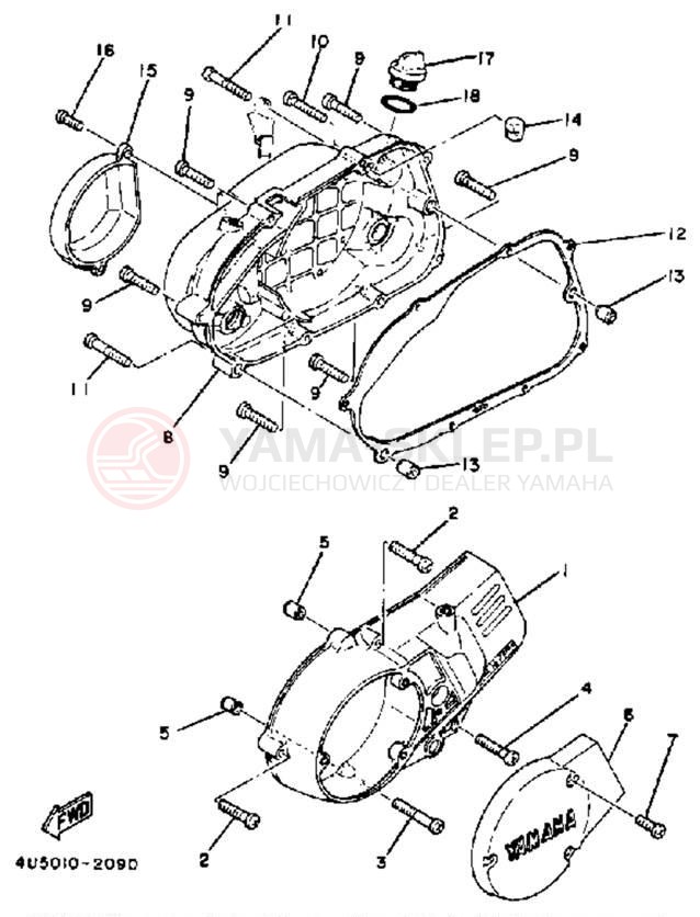 Schemat "Pokrywa silnika" do Yamaha RX50K