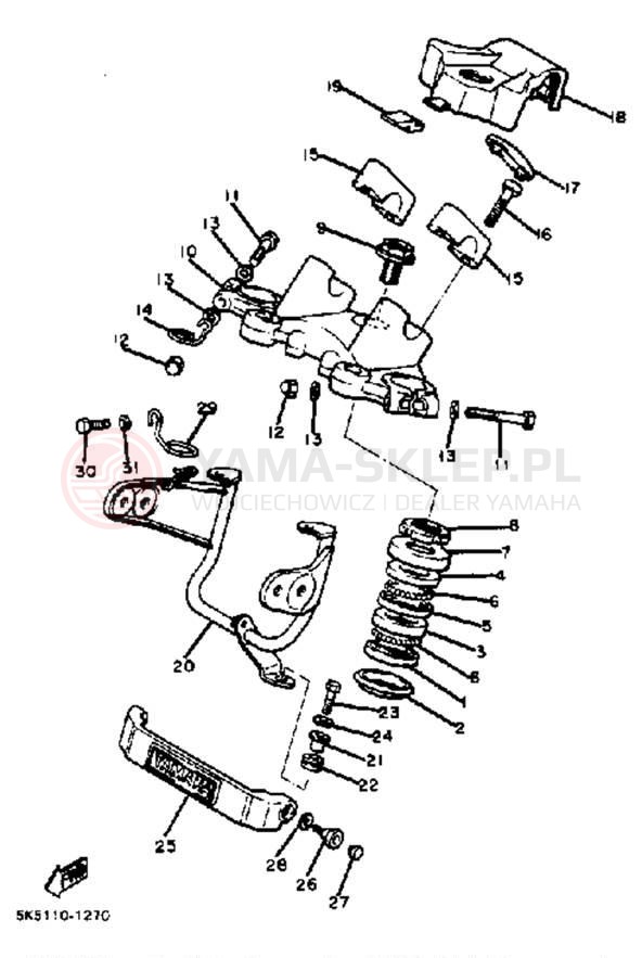 Schemat "Półki zawieszenia" do Yamaha XJ550K