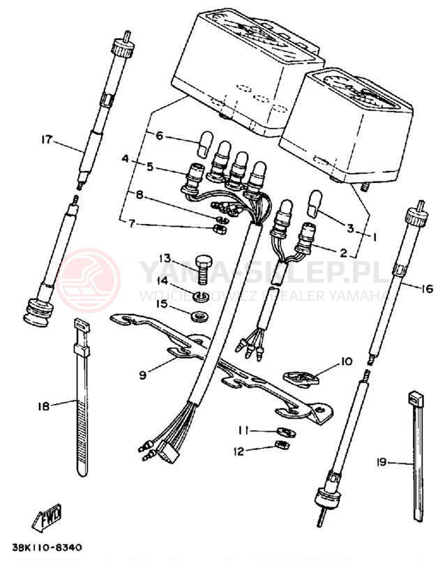 Schemat "licznik" do Yamaha DT50LC/DT50A