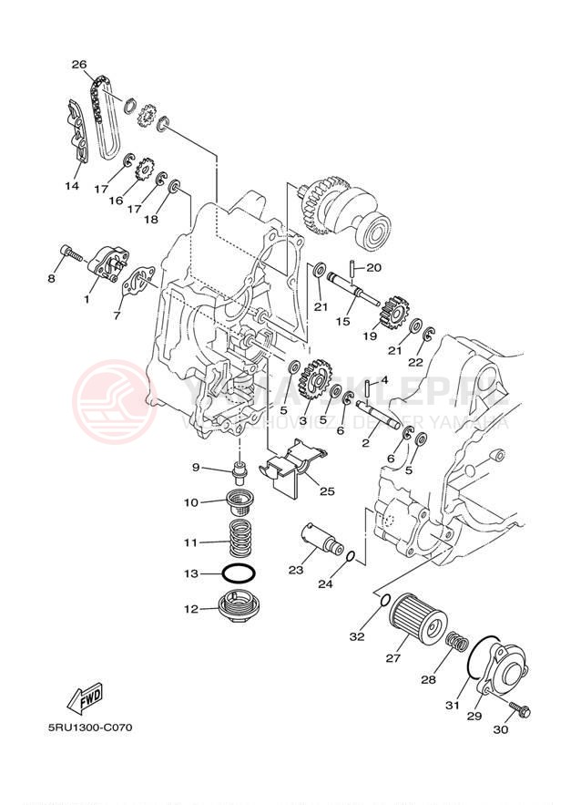 Schemat "Pompa olejowa" do Yamaha MAJESTY YP400T