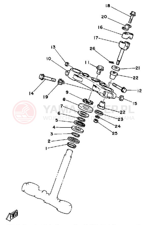 Schemat "Półki zawieszenia" do Yamaha DT250F