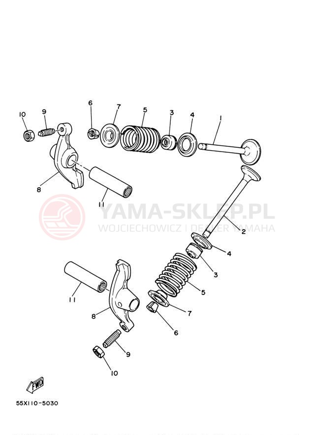Schemat "zawory" do Yamaha RAPTOR 50 YFM50S