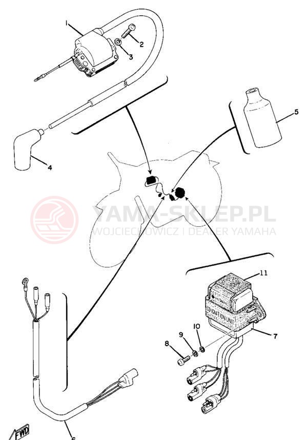 Schemat "układ elektryczny" do Yamaha MX250/MX360