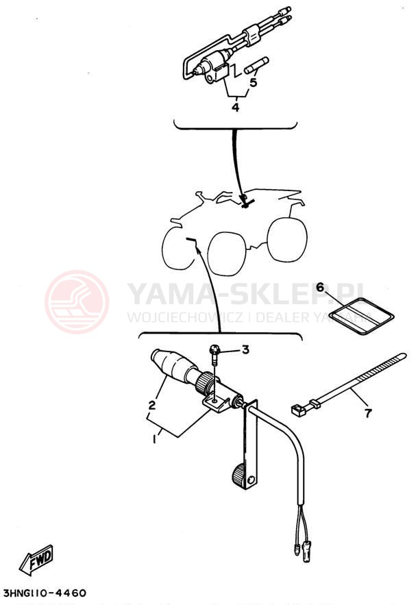 Schemat "układ elektryczny" do Yamaha BIG BEAR 4WD YFM350FWF
